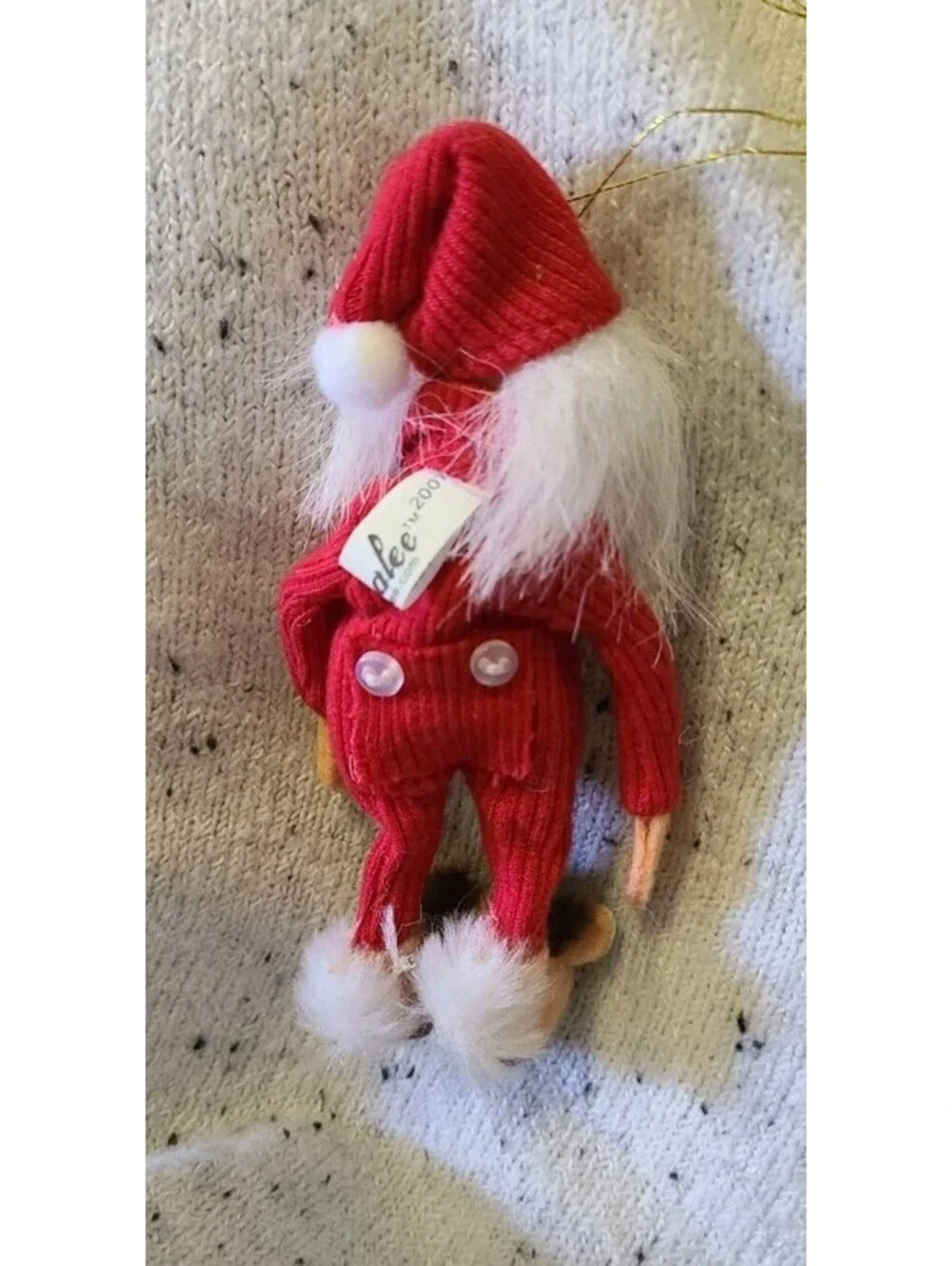 Annalee Christmas Bedtime Santa Ornament 2007 Red Pajamas Reindeer Slippers 3
